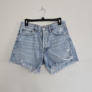 Agolde Distressed Highwaisted Jean Shorts size 27 Premium Denim